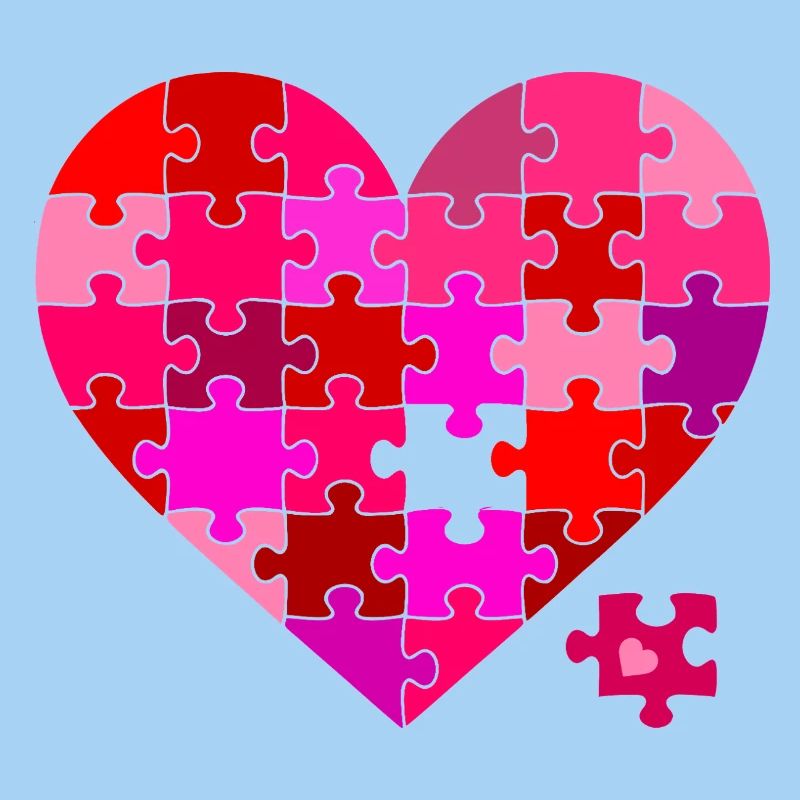 Herz Puzzle Farbexplosion
