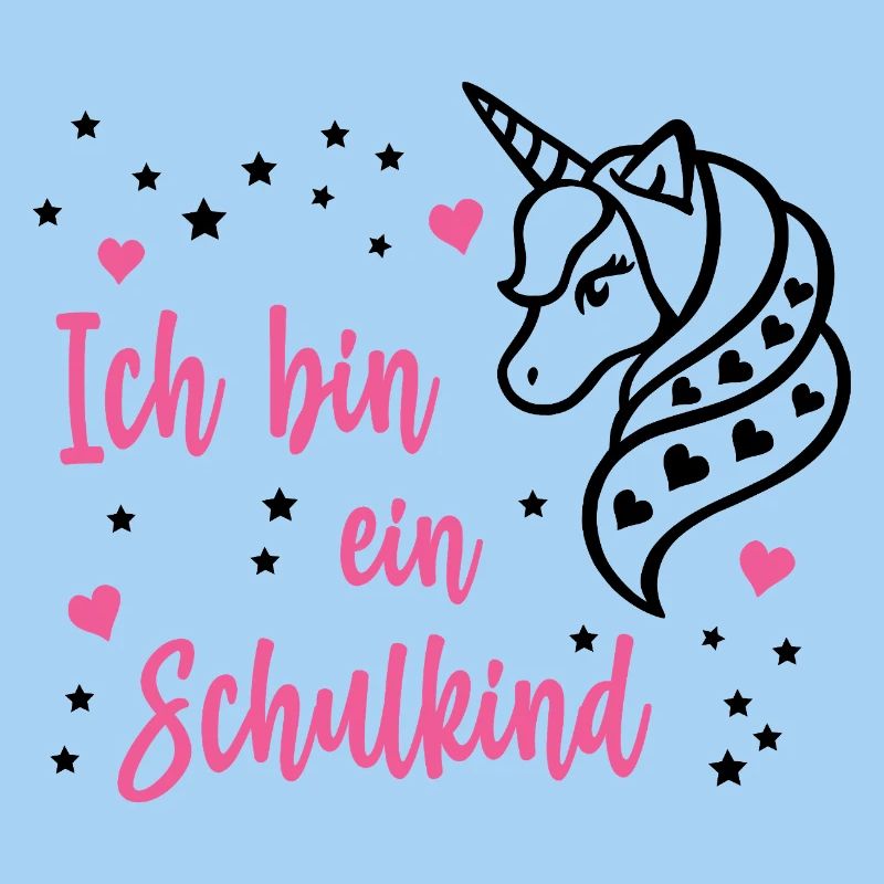 Ich bin ein Schulkind Schule Einschulung Einhorn