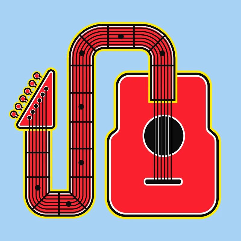 Rote Abstract Shape Gitarre
