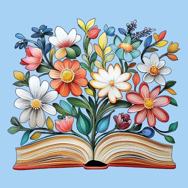 Buch mit Blumen