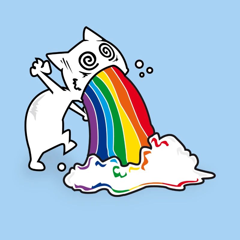 Regenbogenkotze cat