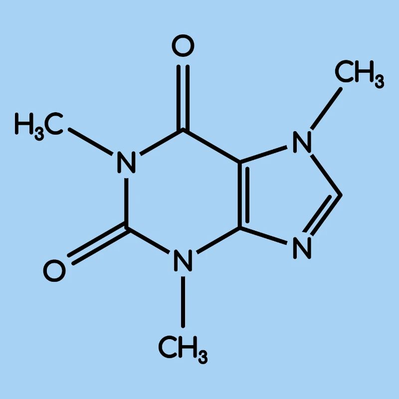 Molécule de caféine - Formule de structure