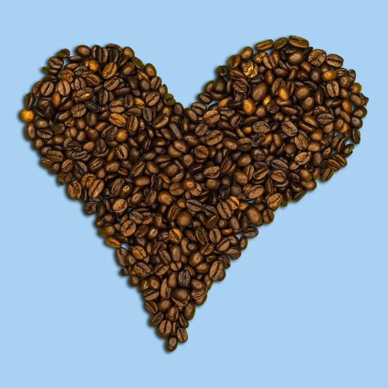 Ein Herz aus Kaffeebohnen