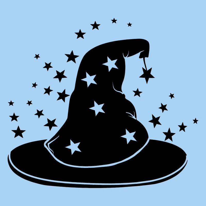 Magischer Zaubererhut mit Sternen