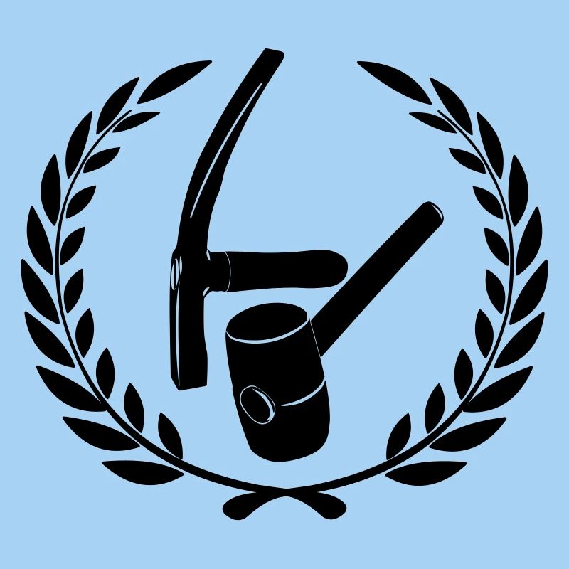 Pflastererlogo in Lorbeerkranz