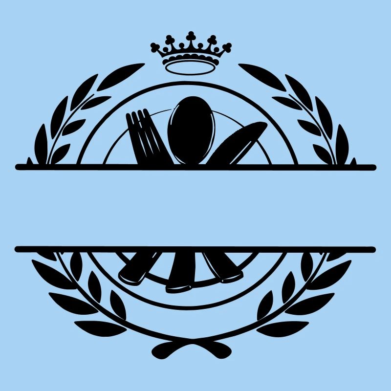 Besteckmenü-Logo mit Krone
