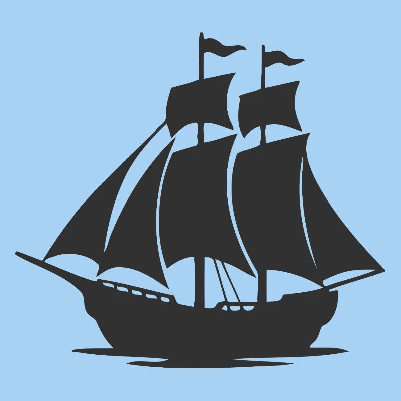 Mysteriöse Silhouette eines Segelschiffs