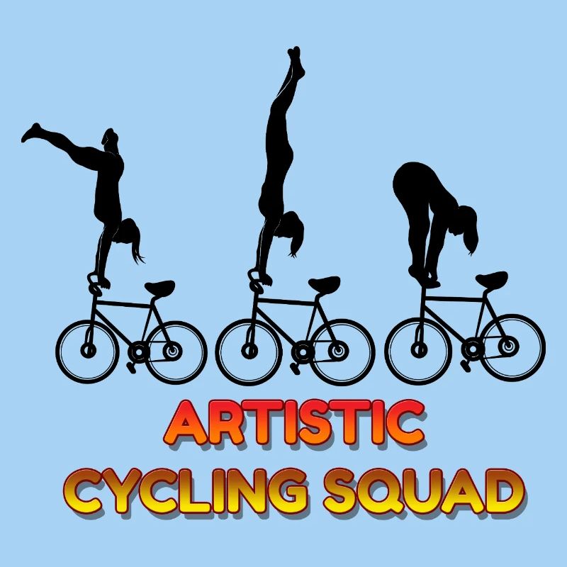 Cyclist Squad Acrobatic Stunt Riders Team Art Fun