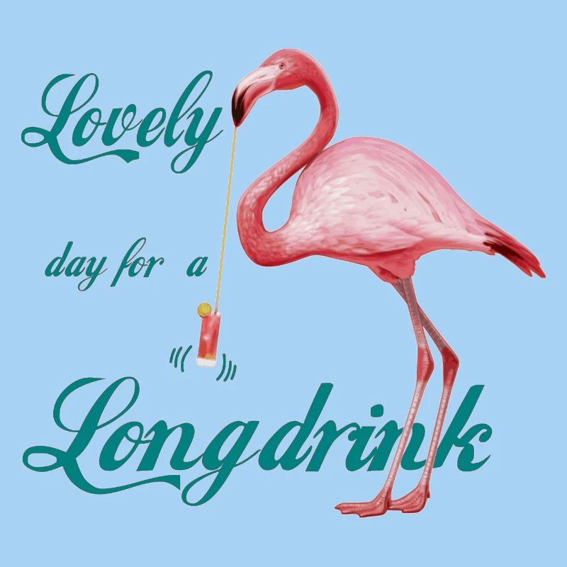 Flamingo mit Longdrink Retro