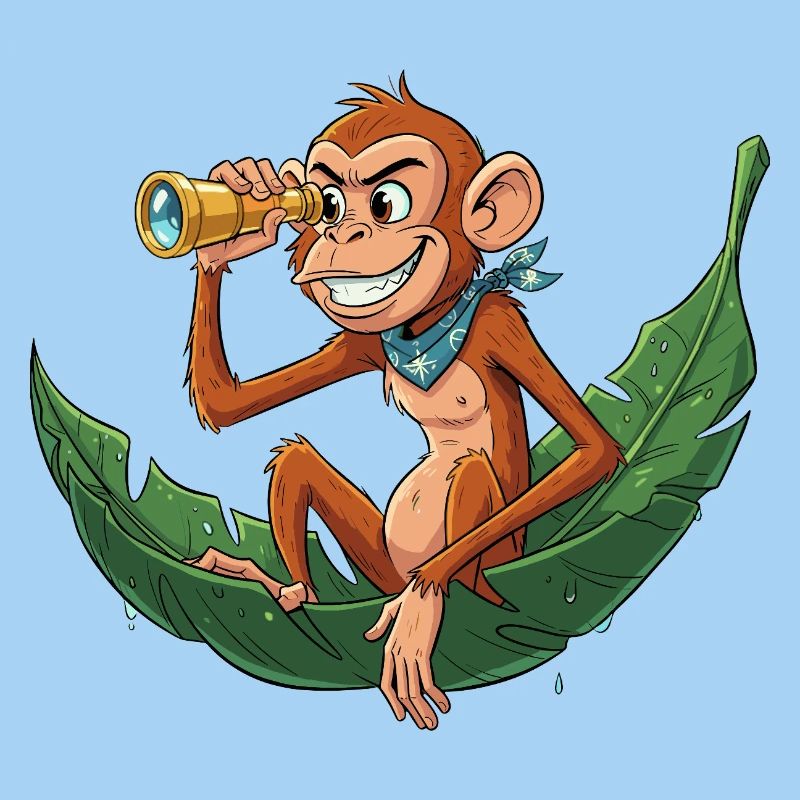 Singe d’aventure avec télescope