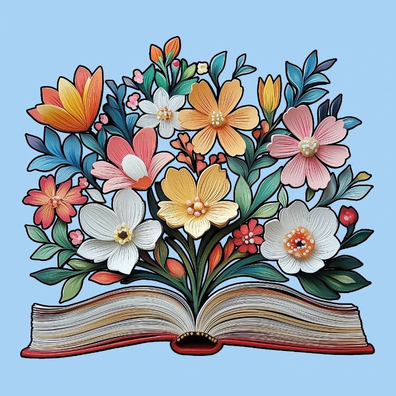 Buch und Blumen