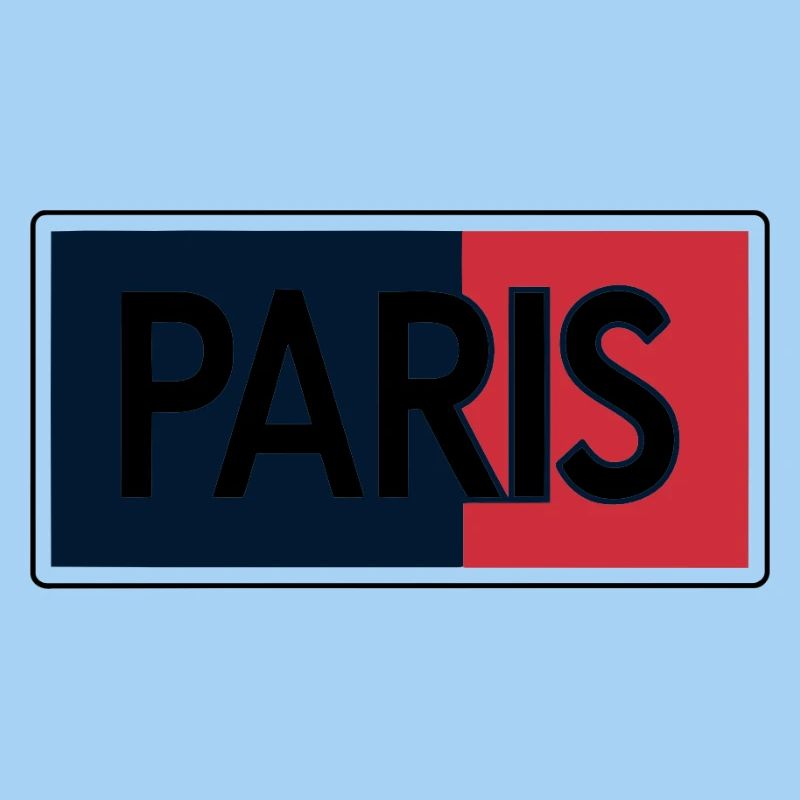 Paris Drapeau Split Typographie