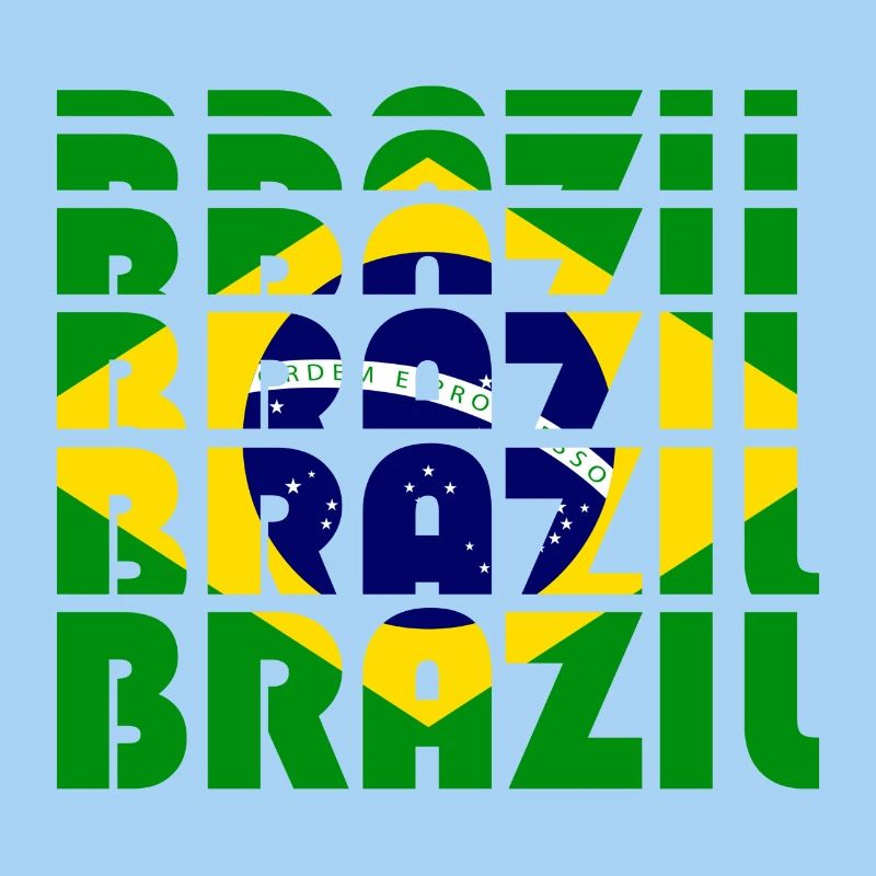 Brazil Flags Grid Pattern