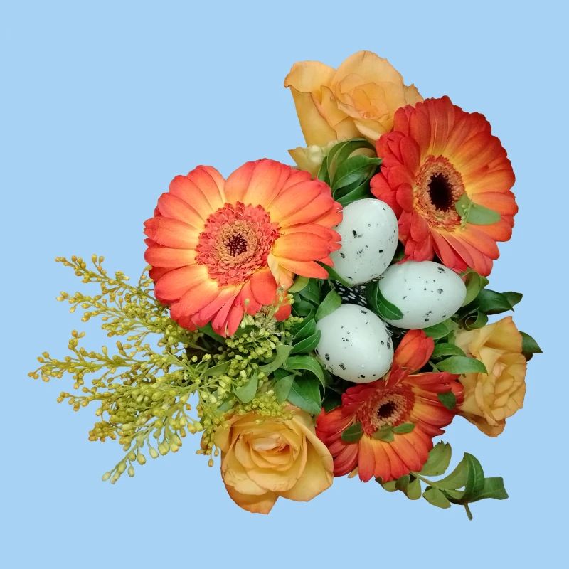 Bouquet with Easter Eggs Pattern