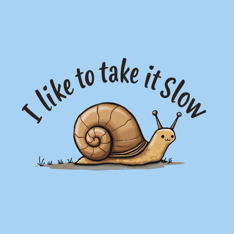 Langsame Schnecke „Nimm es langsam“