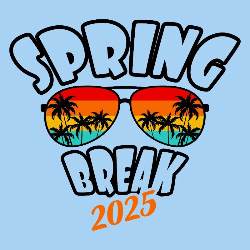 Spring Break 2025 Retro Sunset & Beach