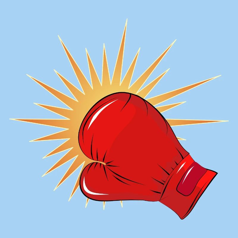 Roter Boxhandschuh mit Schlag-Effekt