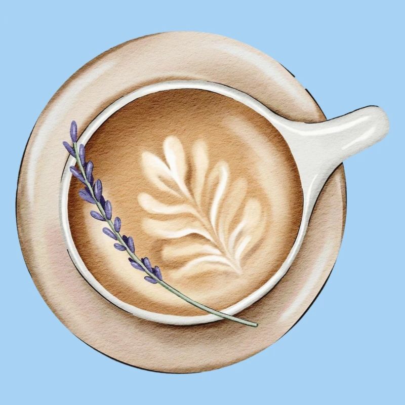 Cozy Lavender Latte Art Design