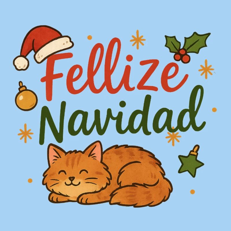 Fellize Navidad - Conception de Noël de chat drôle