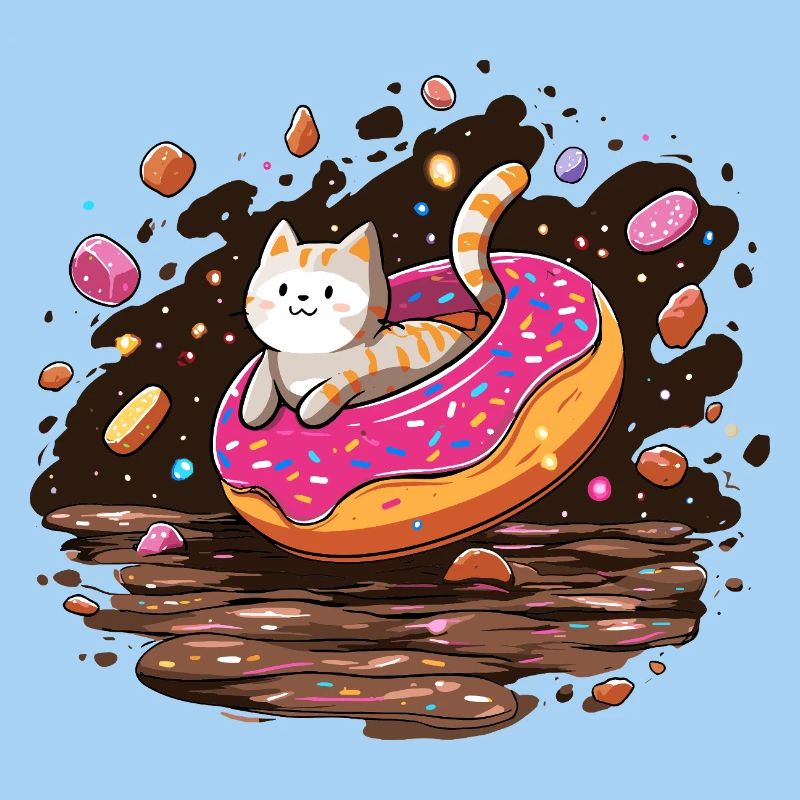 Donut pour chat avec des vermicelles