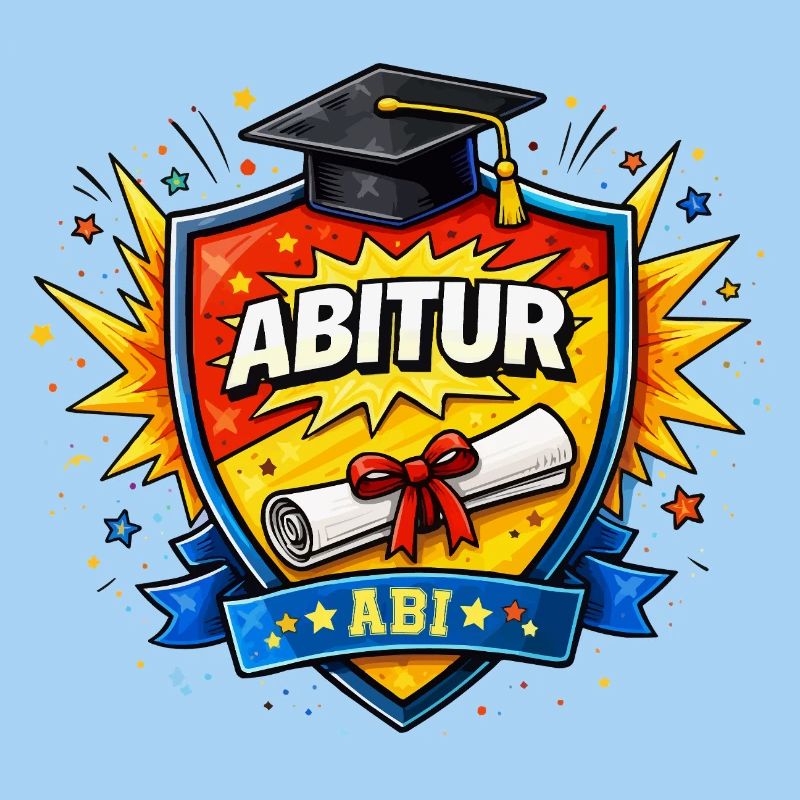 Abitur Abschluss Comic Schild