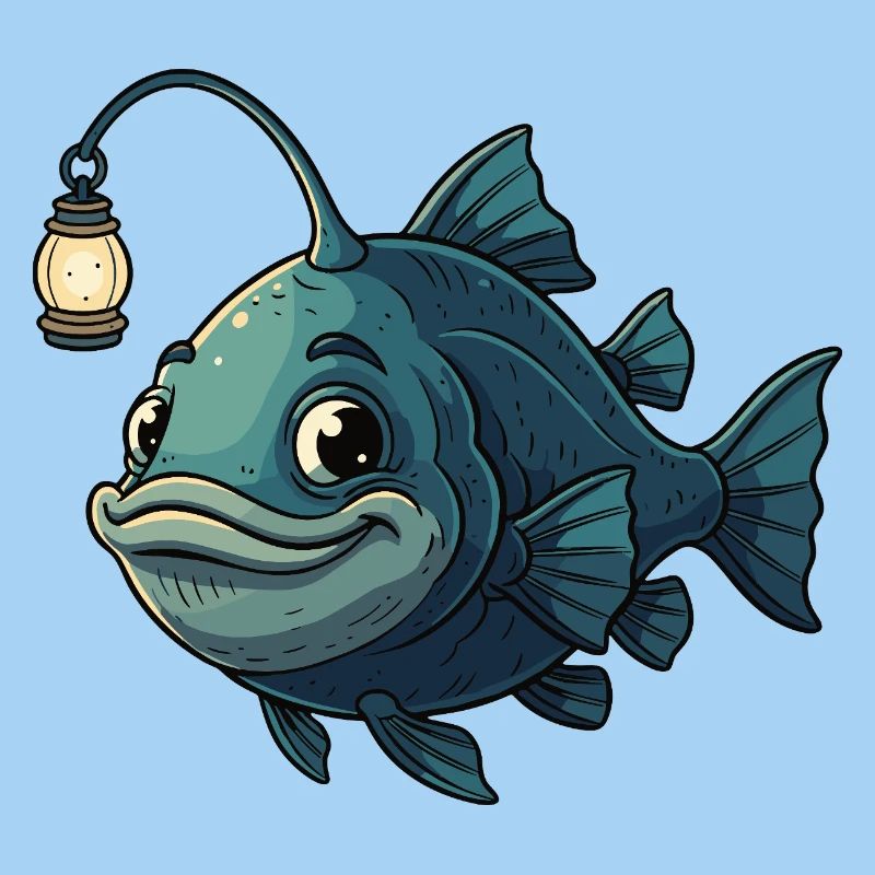 Leuchtfisch mit Laterne