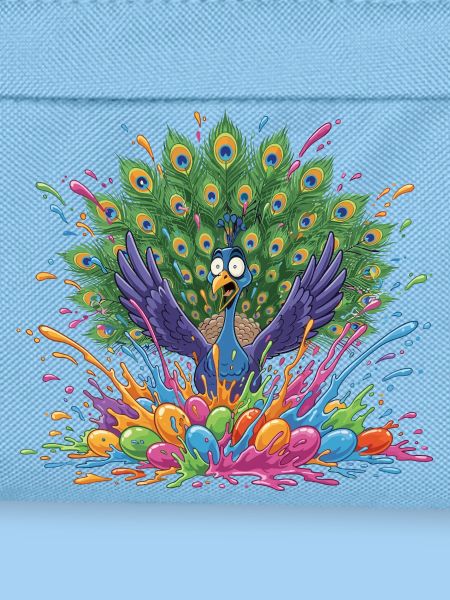 Pfau mit Farbschleuder-Panorama