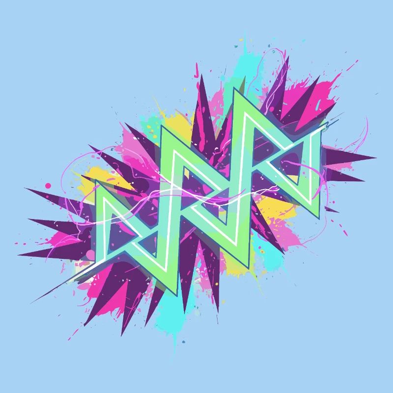 Graffiti en zigzag néon