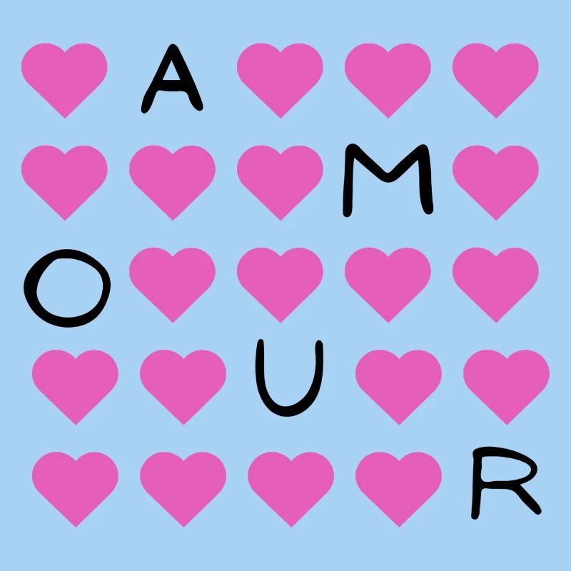 Pink Heart Grid Pattern