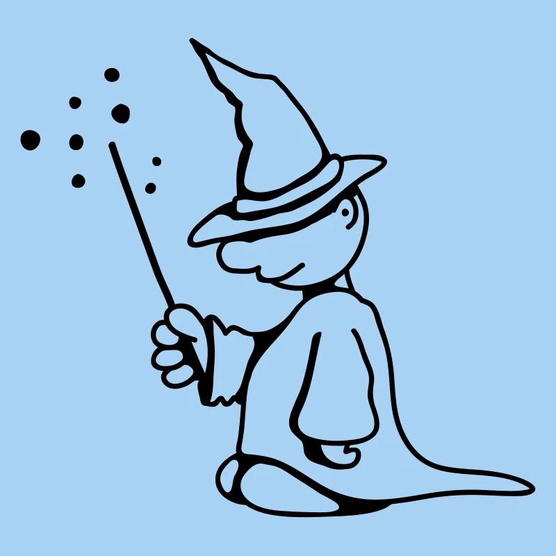 Petit magicien avec Magic Hat et baguette magique