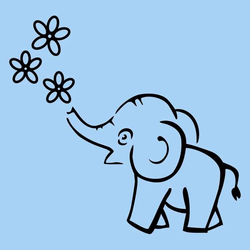 elefant blumen lustig