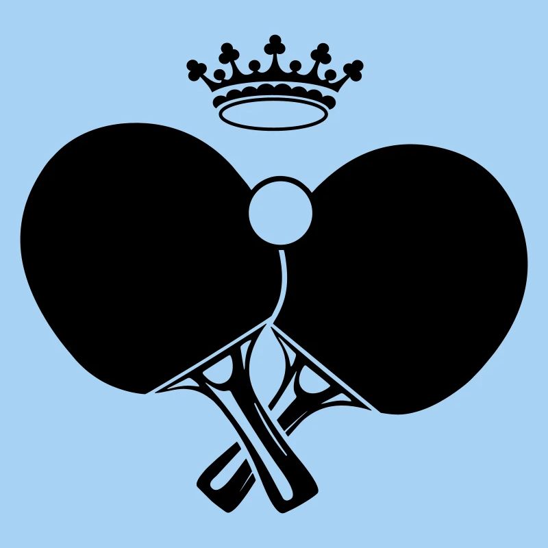 Two table tennis bats crossed with crown