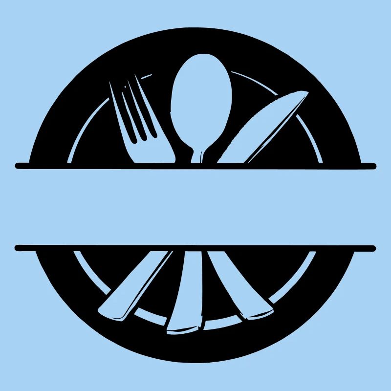 Besteck-Menü-Logo mit Teller