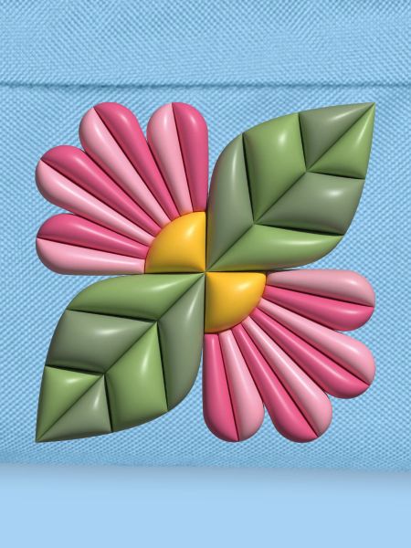 3d-Blumenquadrat