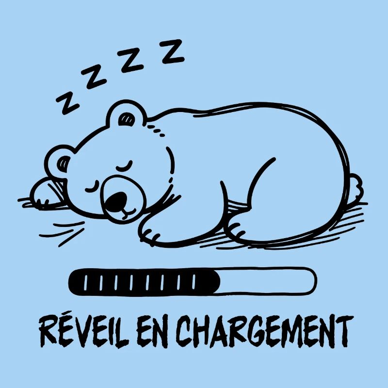 Black and White Sleeper Bear, Alarm Clock Charging