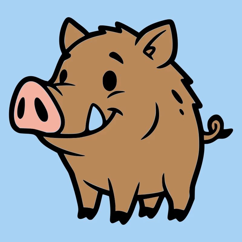 Süßes Wildschwein Comic Glücksbringer