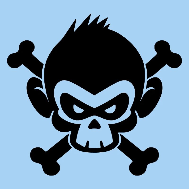 Skull monkey with crossed bones