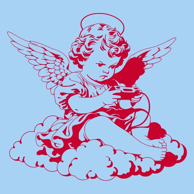 Gaming Engel – Cherub mit Controller