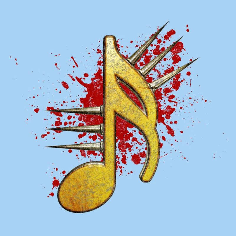 Musical note with spikes