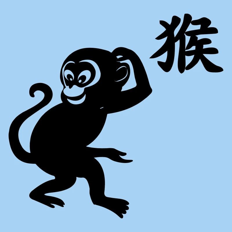Chinese character monkey with monkey image
