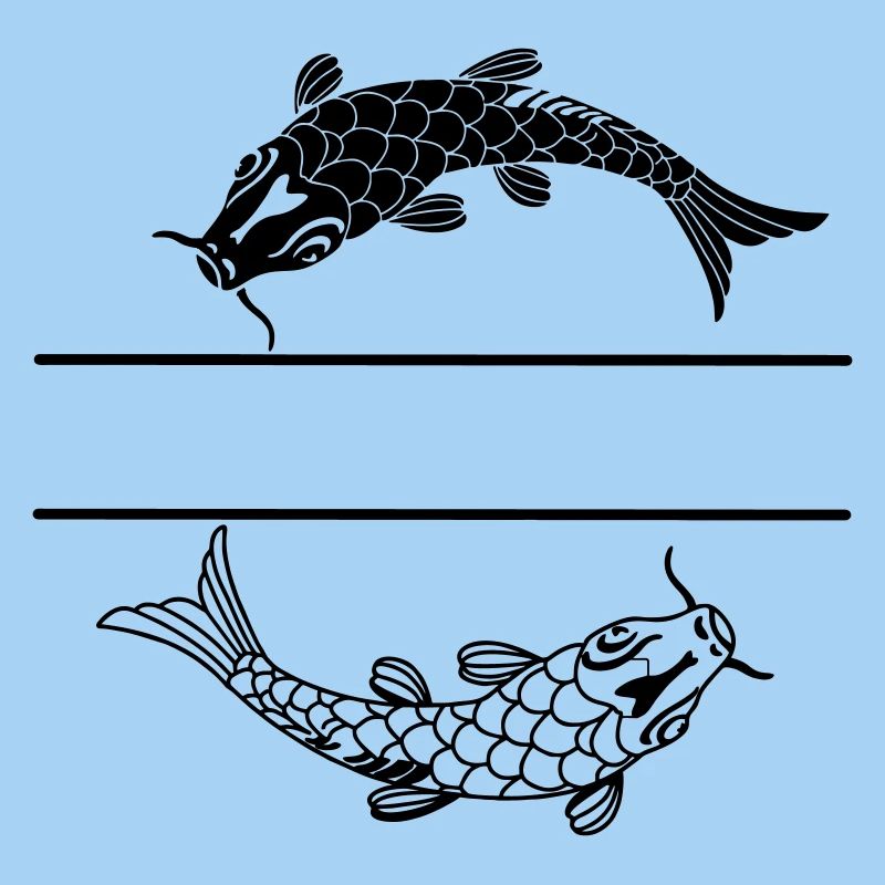 Poisson noir et blanc avec barre de texte vide