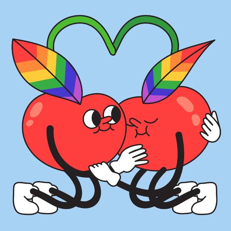 cherry, queer, cherry, hugging