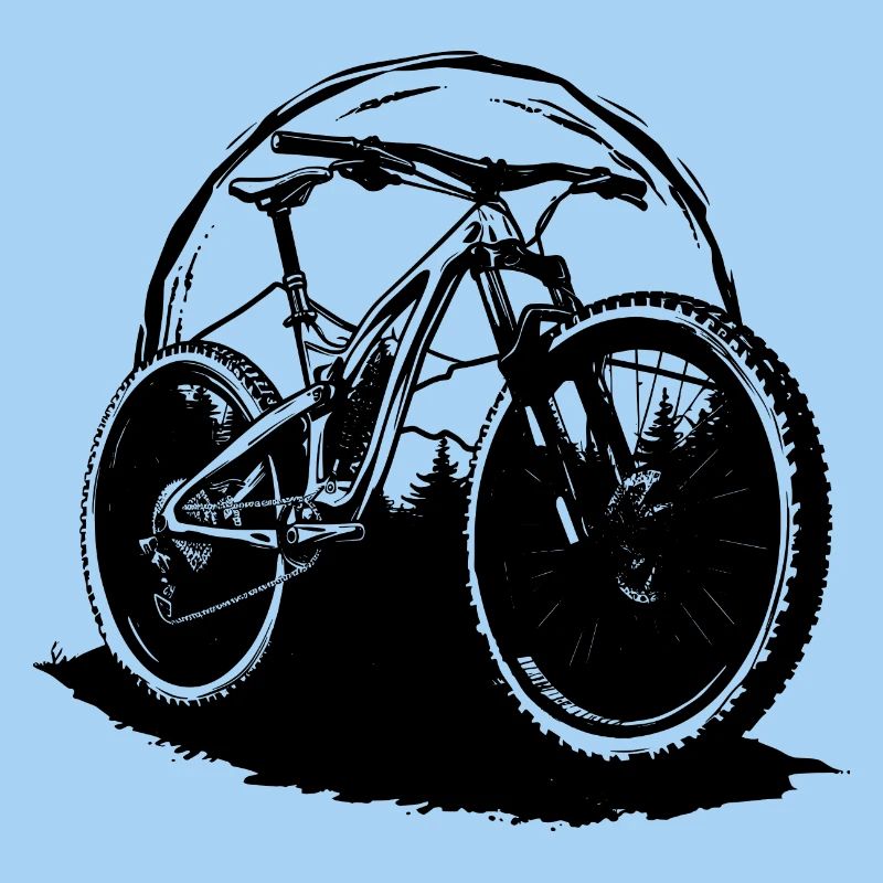 Mountain Biking Drawing