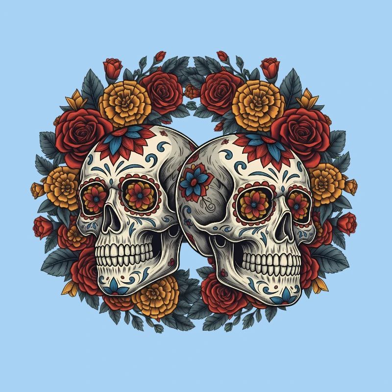 Cute Sugar Skull Dia de los Muertos Skull