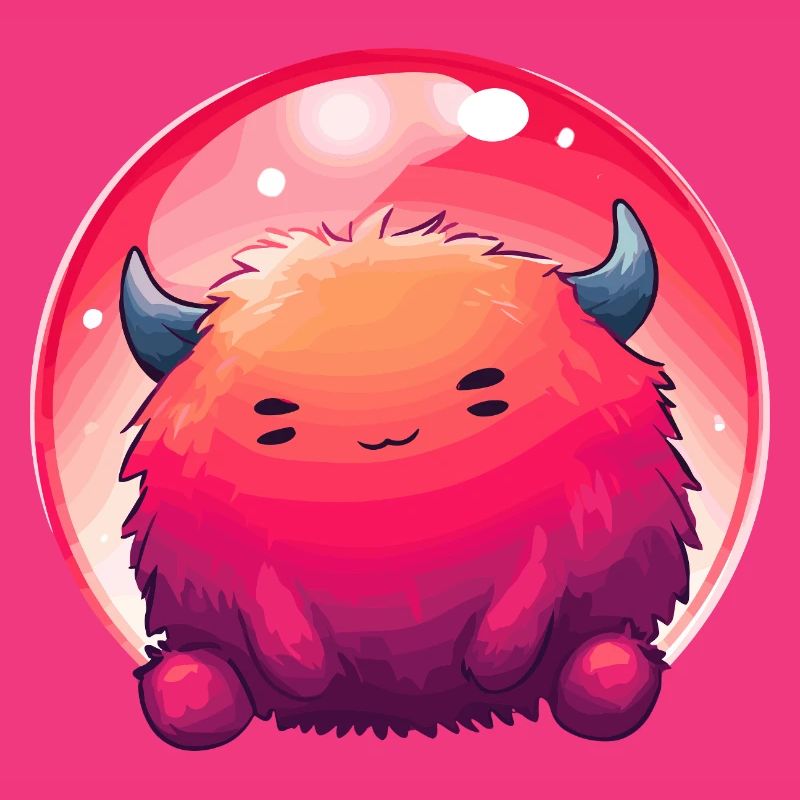 Fluffy Monster Face Gradient