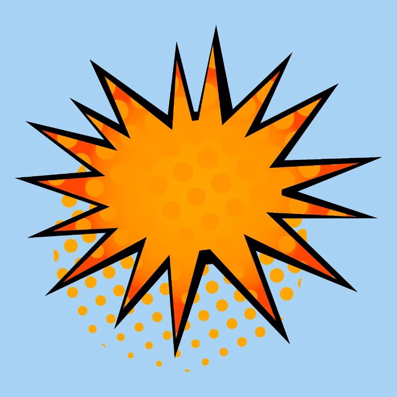 Halftone Comic Starburst Border