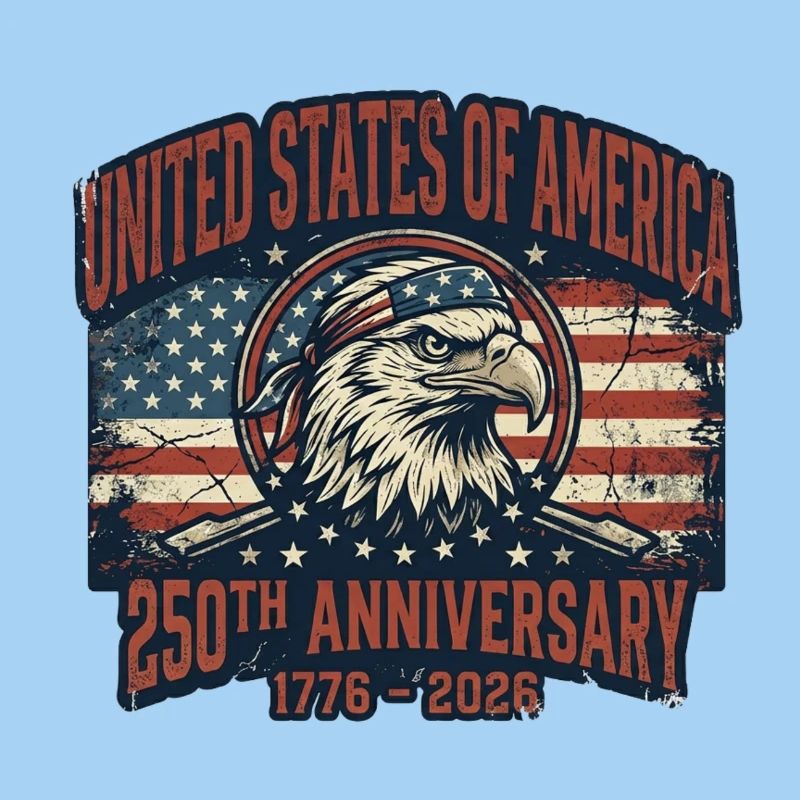Aigle devant le drapeau américain – États-Unis 250 ans