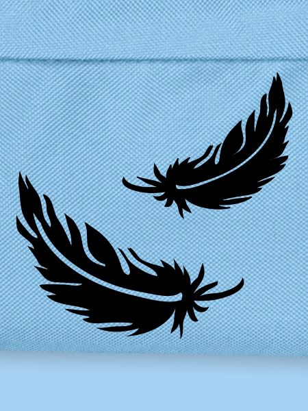 Two flying feathers