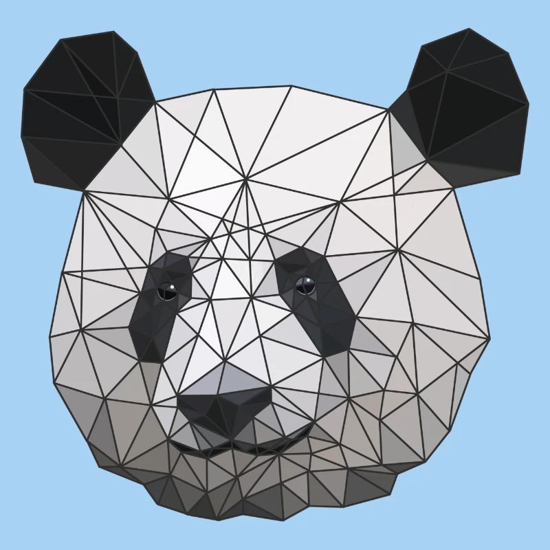 Polygonal Panda Bear Low Poly Art Triangle Shapes