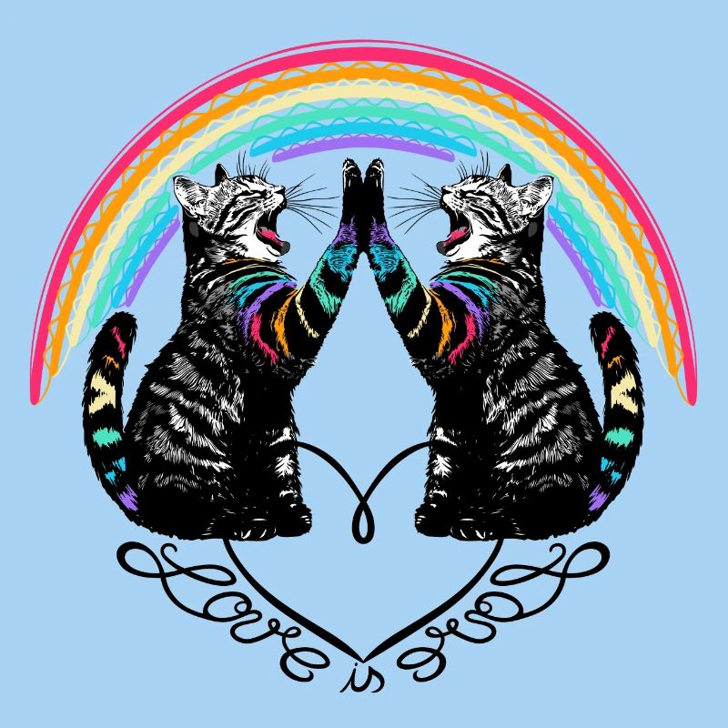 Cats Rainbow Love is Love Reflection